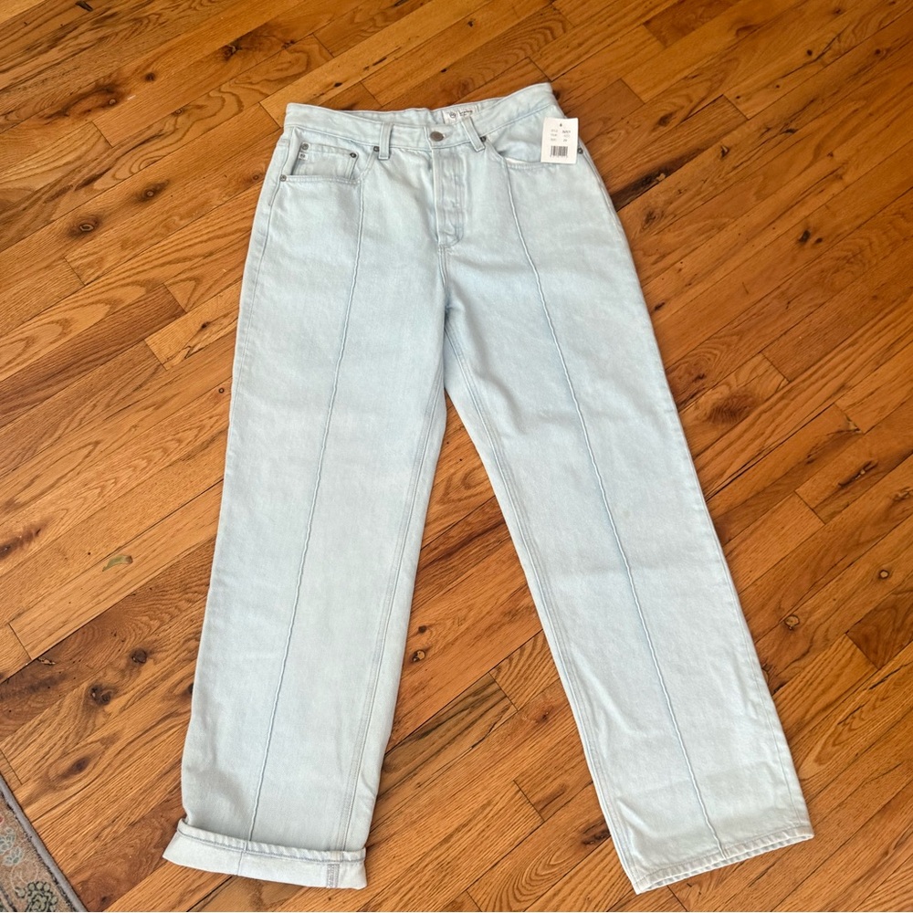 AG Adriano Goldschmied Clove Pintuck High Waist Straight Leg Jeans Denim 29 NWT